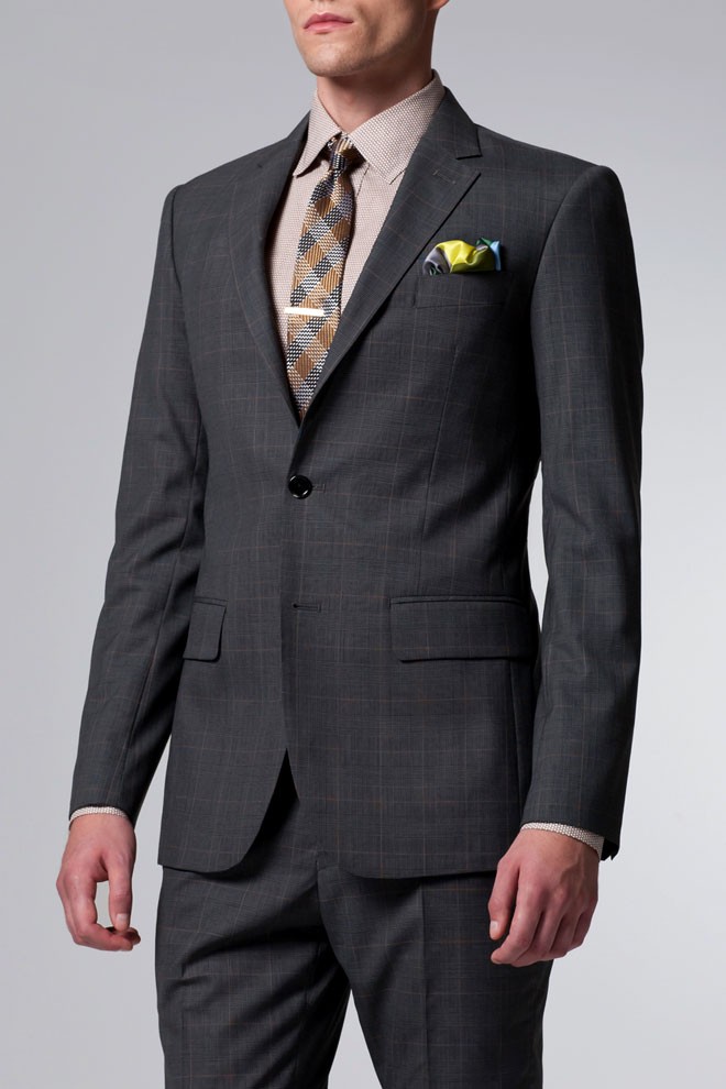 Gray Prince of Wales Suit