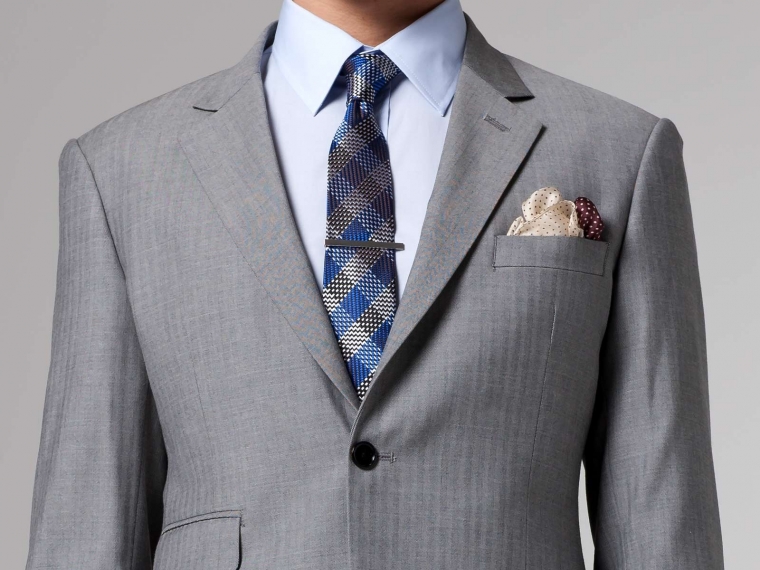 Essential Gray Herringbone Suit 1