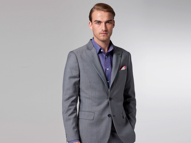 The Superhero Gray Twill Suit 1