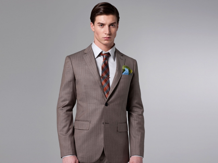 Light Tan Pinstripe Suit 1