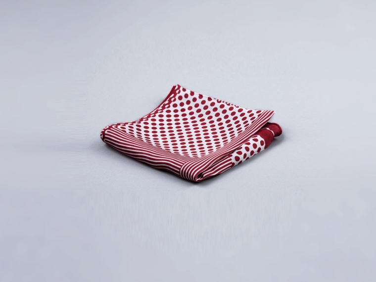 Burgundy Patterns Silk Pocket Square 1