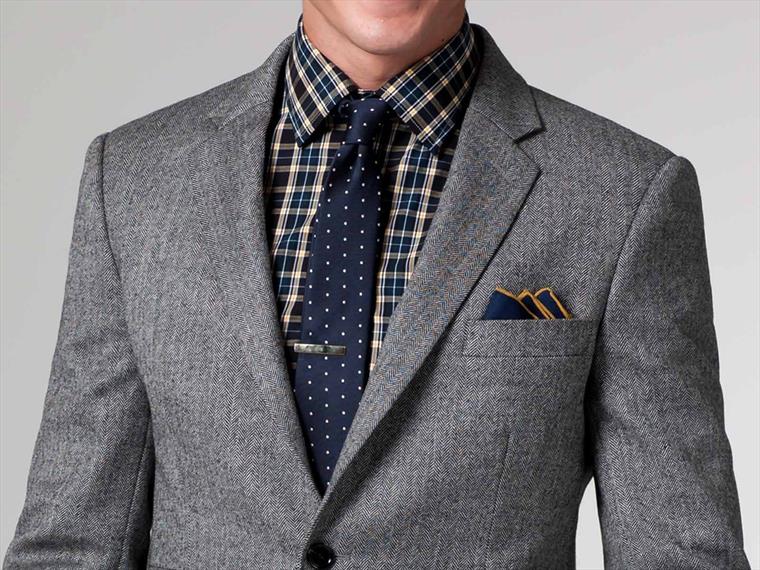 The Gasper Gray Herringbone Blazer 1