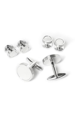 White Tuxedo Cufflinks Set