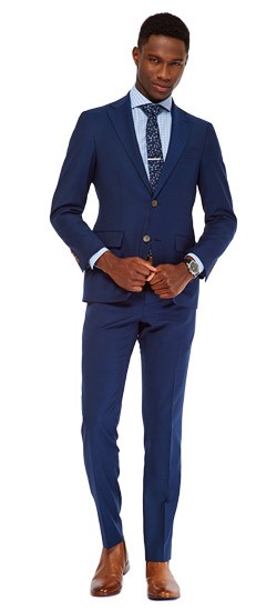 Men's Custom Suits - Indigo Basketweave Blue Suit | INDOCHINO