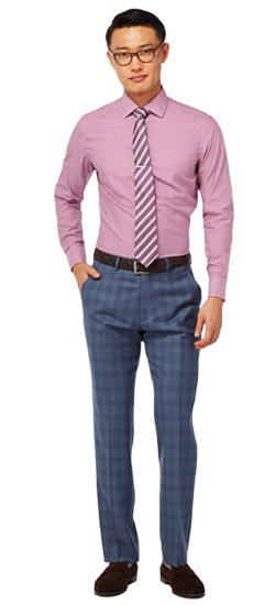 blue plaid pants outfit