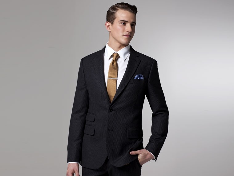 Charcoal Flannel Pinstripe Suit